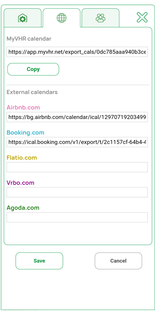 Conexiones de calendarios externos