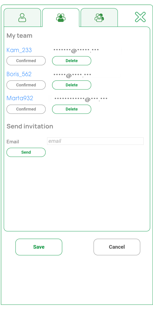 Invitaciones al equipo de MyVHR