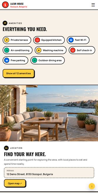 Example mobile website in MyVHR Direct